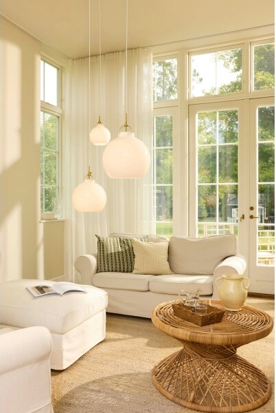 Halo Design 747924 - Luster na lanku TOSCANA 1xG9/28W/230V pr. 18 cm krémová/mosadz