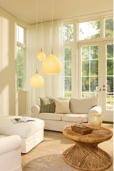 Halo Design 747931 - Závesný luster TOSCANA na lanku 1xG9/28W/230V pr. 18 cm béžová/mosadz