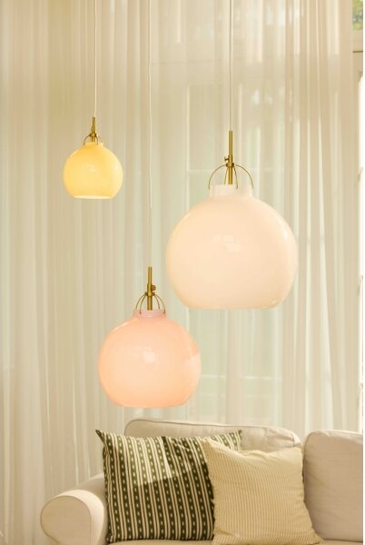 Halo Design 748068 - Závesný luster na lane TOSCANA 1xE27/40W/230V, priemer 36 cm, krémová/mosadz
