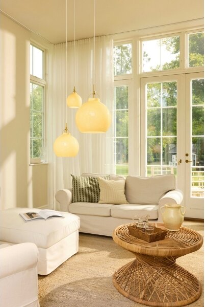 Halo Design 748075 - Luster na lanku TOSCANA 1xE27/40W/230V priemer 36 cm béžová/mosadz