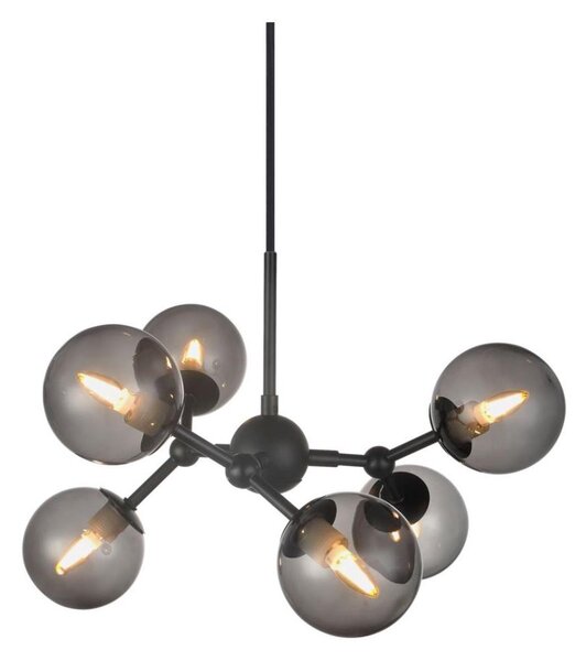 Halo Design 736553 - Luster na lanku ATOM 6xG9/28W/230V pr. 45 cm čierna/k. čierna