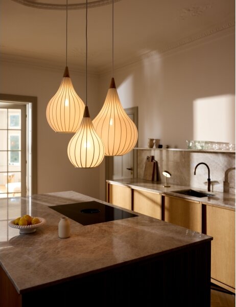 Halo Design 746262 - Luster na lane DROPS 1xE27/40W/230V, priemer 30 cm, biela/dub