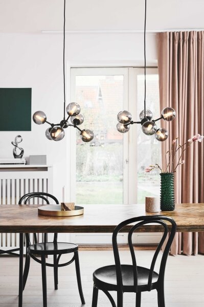 Halo Design 736553 - Luster na lanku ATOM 6xG9/28W/230V pr. 45 cm čierna/k. čierna