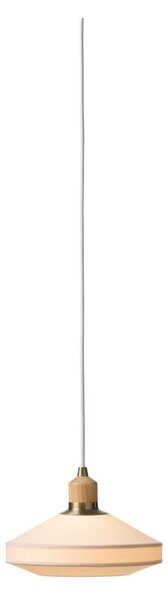 Halo Design 744091-Závesný luster PARIS na lankách 1xE14/40W/230V pr. 24 cm krém/mosadz/dub