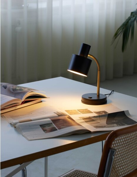 Halo Design 746927 - Stolná lampa VOGUE 1xE27/40W/230V čierna/mosadz