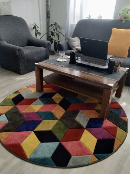 Flair Rugs, Kusový koberec Spectrum Dynamic Multi kruh, 160x160 (priemer) kruh, viacfarebná, obývacia izba