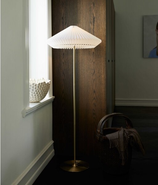 Halo Design 745050 - Stojacia lampa PARIS 1xE27/40W/230V mosadz/biela/dub