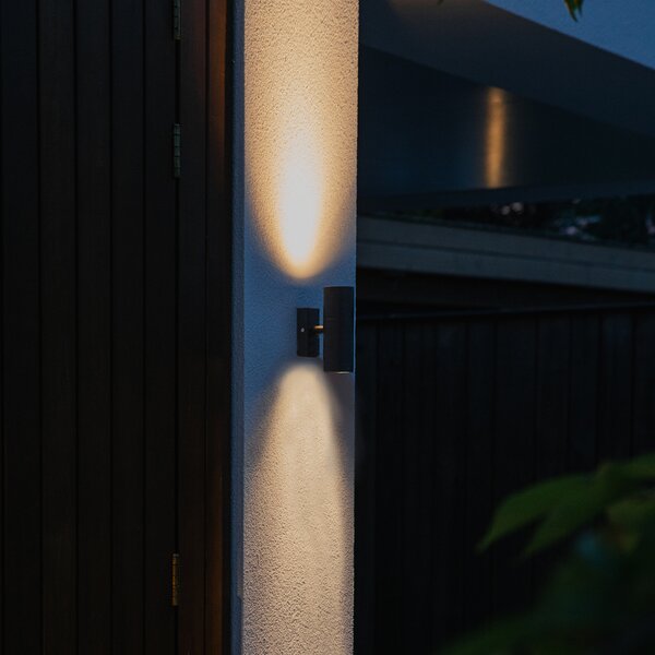 Vonkajšia nástenná lampa čierna 2-svetlá IP44 - Duo