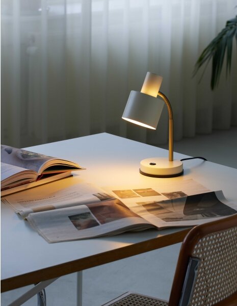 Halo Design 746910 - Stolná lampa VOGUE 1xE27/40W/230V krémová/mosadz