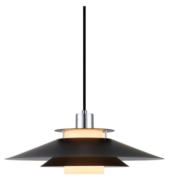 Halo Design 990808 - Závesný luster na lane RIVOLI 1xE27/40W/230V pr. 40 cm čierna/lesklý chróm