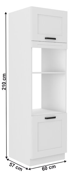 NovýNábytok.sk Vysoká skrinka na rúru a mikrovlnú rúru Lesana 1 (biela) 60 DPM-210 2F . Vlastná spoľahlivá doprava až k Vám domov. 1063923