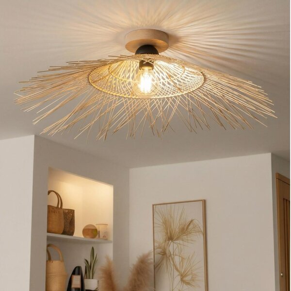 Brilagi - LED prisadený luster CERIA BOHO 1xE27/40W/230V pr. 70 cm bambus/dub