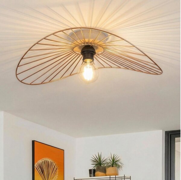 Brilagi - LED prisadený luster CERIA WIRE 1xE27/40W/230V 40x56 cm bronz/dub