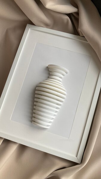 Moderný 3D obraz vázy – reliéfna dekorácia na stenu 20x30 cm