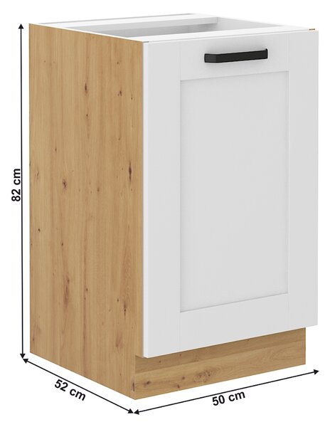 NovýNábytok.sk Drezová skrinka Lesana 2 (biela + dub artisan) 50 ZL 1F BB . Vlastná spoľahlivá doprava až k Vám domov. 1063952