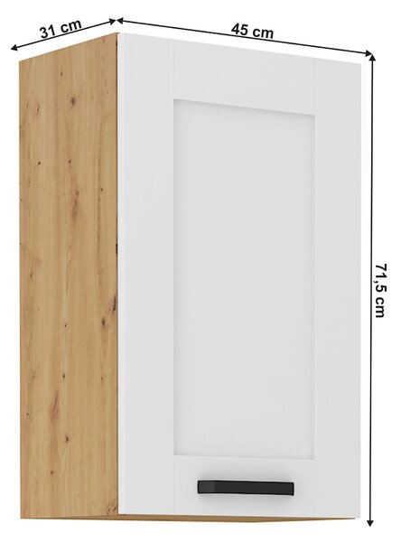 NovýNábytok.sk Horná skrinka Lesana 2 (biela + dub artisan) 45 G-72 1F . Vlastná spoľahlivá doprava až k Vám domov. 1063957