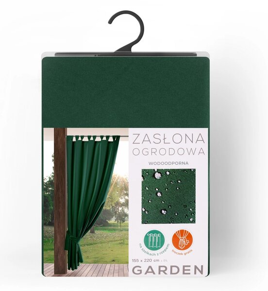 ZÁHRADNÝ VODEODOLNÝ ZÁVES NA PÚTKACH GARDEN 155X200 CM ZELENÁ