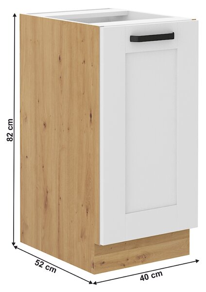 NovýNábytok.sk Spodná skrinka Lesana 2 (biela + dub artisan) 40D 1F BB . Vlastná spoľahlivá doprava až k Vám domov. 1063953
