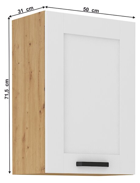 NovýNábytok.sk Horná skrinka Lesana 2 (biela + dub artisan) 50 G-72 1F . Vlastná spoľahlivá doprava až k Vám domov. 1063956
