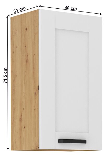 NovýNábytok.sk Horná skrinka Lesana 2 (biela + dub artisan) 40 G-72 1F . Vlastná spoľahlivá doprava až k Vám domov. 1063958