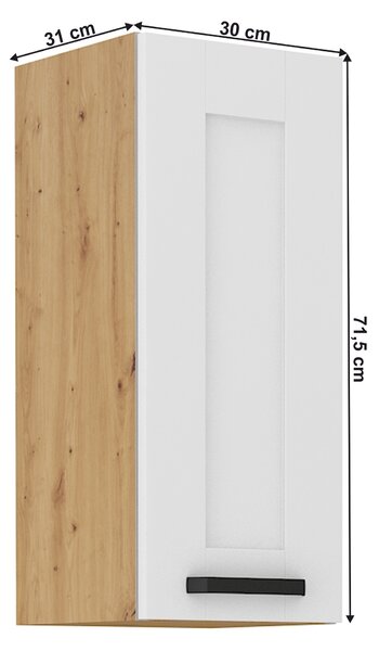 NovýNábytok.sk Horná skrinka Lesana 2 (biela + dub artisan) 30 G-72 1F . Vlastná spoľahlivá doprava až k Vám domov. 1063960