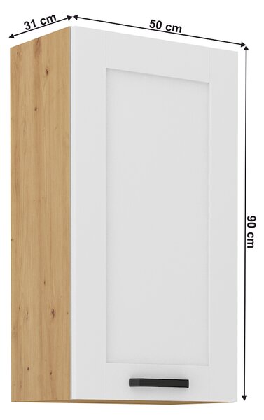 NovýNábytok.sk Horná skrinka Lesana 2 (biela + dub artisan) 50 G-90 1F . Vlastná spoľahlivá doprava až k Vám domov. 1063968