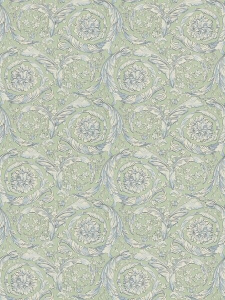 A.S. Création | Vliesová tapeta na stenu Versace 6 79135-1 | 0,53 x 10,05 m | zelená, modrá, biela