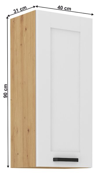 NovýNábytok.sk Horná skrinka Lesana 2 (biela + dub artisan) 40 G-90 1F . Vlastná spoľahlivá doprava až k Vám domov. 1063970