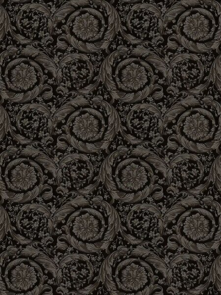 A.S. Création | Vliesová tapeta na stenu Versace 6 79135-2 | 0,53 x 10,05 m | čierna, šedá