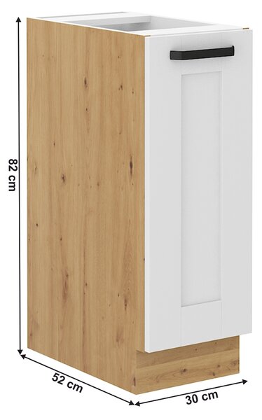 NovýNábytok.sk Spodná skrinka s výsuvným košom Lesana 2 (biela + dub artisan) D30 CARGO . Vlastná spoľahlivá doprava až k Vám domov. 1063980