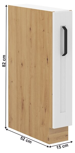 NovýNábytok.sk Spodná skrinka s výsuvným košom Lesana 2 (biela + dub artisan) D15 CARGO . Vlastná spoľahlivá doprava až k Vám domov. 1063981