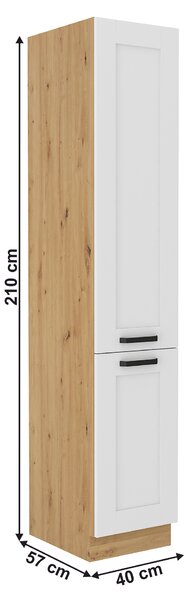 NovýNábytok.sk Vysoká skrinka Lesana 2 (biela + dub artisan) 40 DK-210 2F . Vlastná spoľahlivá doprava až k Vám domov. 1063978