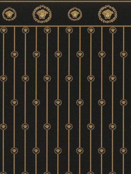 A.S. Création | Vliesová tapeta na stenu Versace 6 79131-2 | 0,53 x 10,05 m | čierna, zlatá