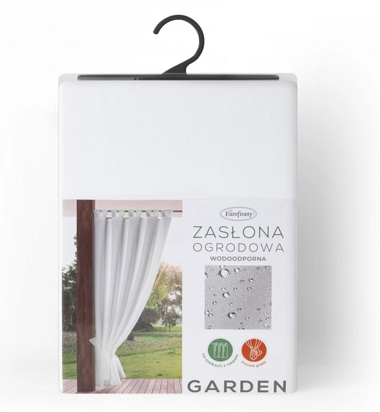 ZÁHRADNÝ VODEODOLNÝ ZÁVES NA PÚTKACH GARDEN 155X260 CM BIELA