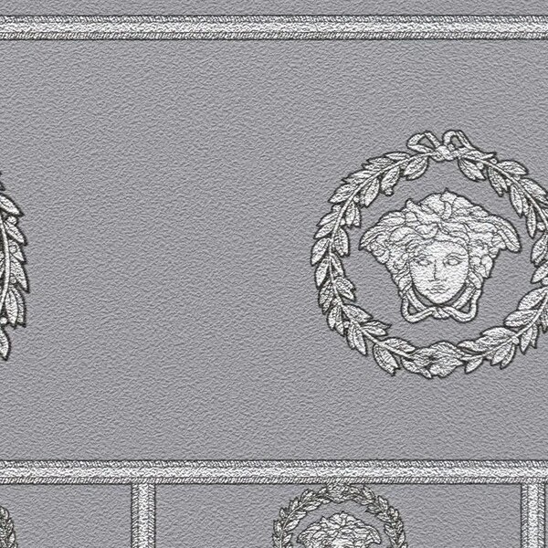 A.S. Création | Vliesová tapeta na stenu Versace 6 79131-3 | 0,53 x 10,05 m | šedá, metalická