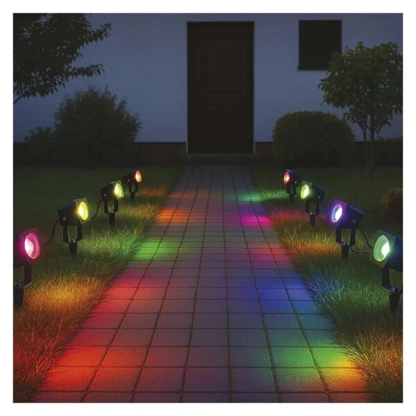 SADA 4x LED RGBIC Stm. von. lampa LED/7W/230V 3000-6500K IP65 Wi-Fi Tuya