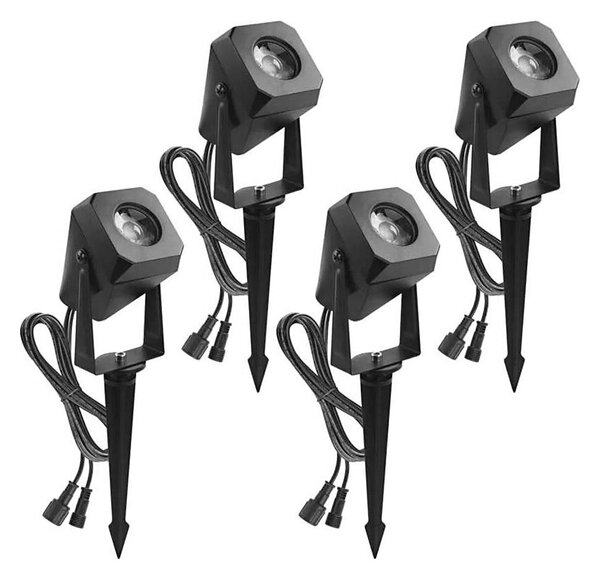 SADA 4x LED RGBIC Stm. von. lampa LED/7W/230V 3000-6500K IP65 Wi-Fi Tuya