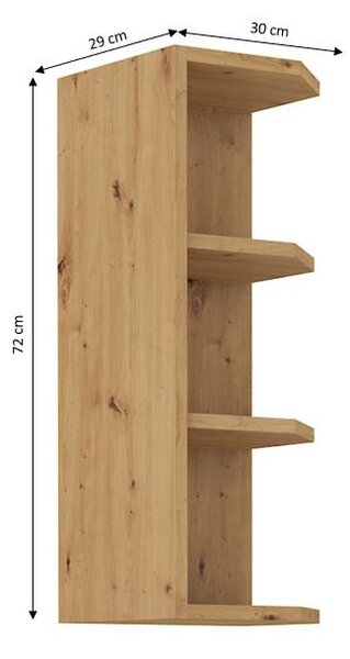 NovýNábytok.sk Horný kuchynský regál Lesana 2 (dub artisan) 30 G-72 ZAK BB . Vlastná spoľahlivá doprava až k Vám domov. 1063989