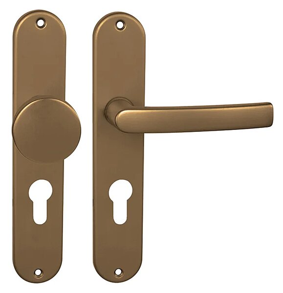 Dverové kovanie MP BA - MIRA - S (F4 - Bronz elox), kľučka-kľučka, Otvor pre obyčajný kľúč BB, MP F4 - Bronz elox, 72 mm