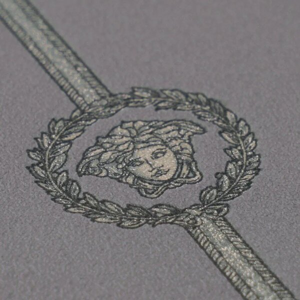 A.S. Création | Vliesová tapeta na stenu Versace 6 79131-4 | 0,53 x 10,05 m | šedá, fialová, metalická