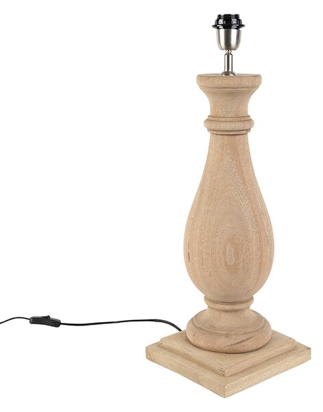 Vidiecka stolná lampa drevo bez tienidla - lopúch
