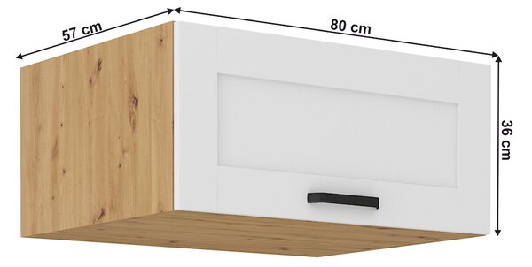 NovýNábytok.sk Horná skrinka Lesana 2 (biela + dub artisan) 80 NAGU-36 1F . Vlastná spoľahlivá doprava až k Vám domov. 1063994