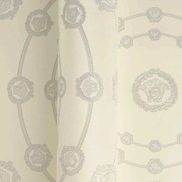 A.S. Création | Vliesová tapeta na stenu Versace 6 79175-2 | 0,53 x 10,05 m | krémová, metalická