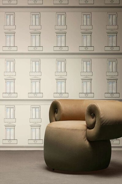 A.S. Création | Vliesová tapeta na stenu Versace 6 79132-2 | 0,53 x 10,05 m | biela, krémová, šedá, čierna, tyrkysová