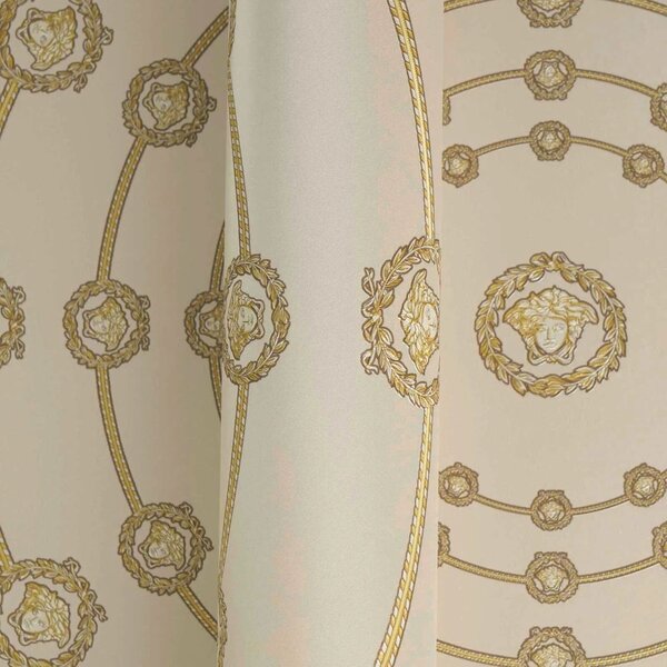 A.S. Création | Vliesová tapeta na stenu Versace 6 79175-3 | 0,53 x 10,05 m | krémová, béžová, zlatá