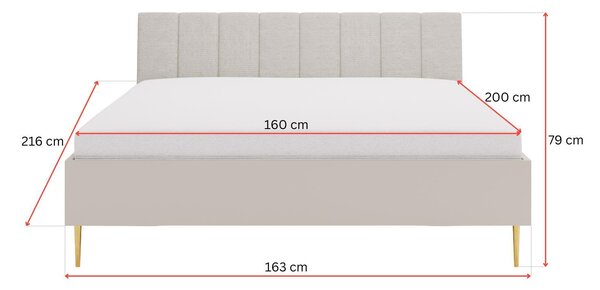 NovýNábytok.sk Manželská posteľ 160x200 cm Bellic B5 (kašmír) (s roštom). Akcia -16%. Vlastná spoľahlivá doprava až k Vám domov. 1123702