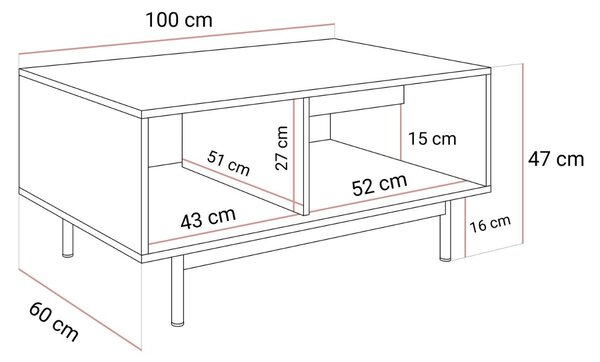 KONFERENČNÝ STOLÍK CELESTINO DUB + KAŠMÍR 100 cm