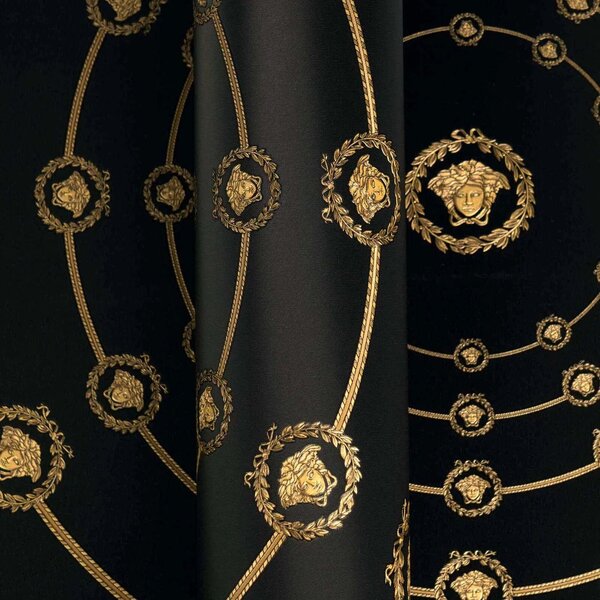 A.S. Création | Vliesová tapeta na stenu Versace 6 79175-5 | 0,53 x 10,05 m | čierna, zlatá