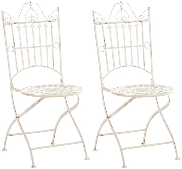 Kovová stolička Sadao (SET 2 ks) - Krémová antik