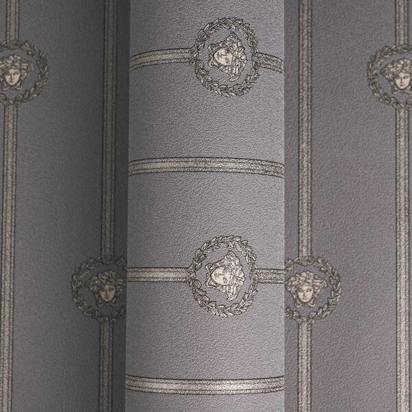 A.S. Création | Vliesová tapeta na stenu Versace 6 79173-4 | 0,53 x 10,05 m | sivá, bronzová